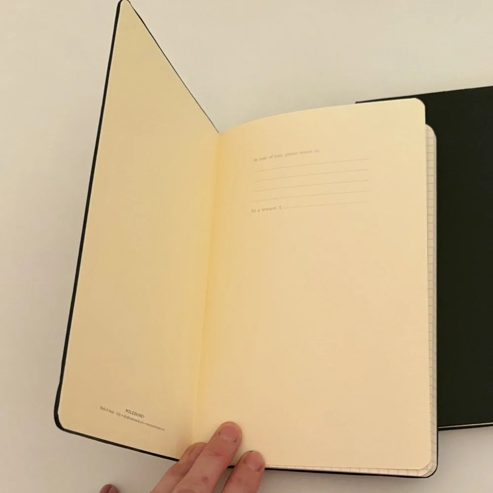 Set of 2 Moleskine Black Notebook‎ with Grid Pages